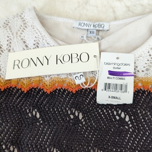 𝅺ronny KOBO crochet knit striped dress xs - Picture 7 of 13